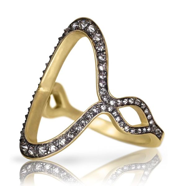 Anahita Inverted Champagne Diamond Gold Jaws Ring