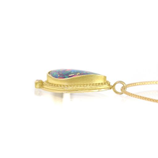 Barbara Heinrich Australian Opal Pendant One of a Kind Gold Necklace