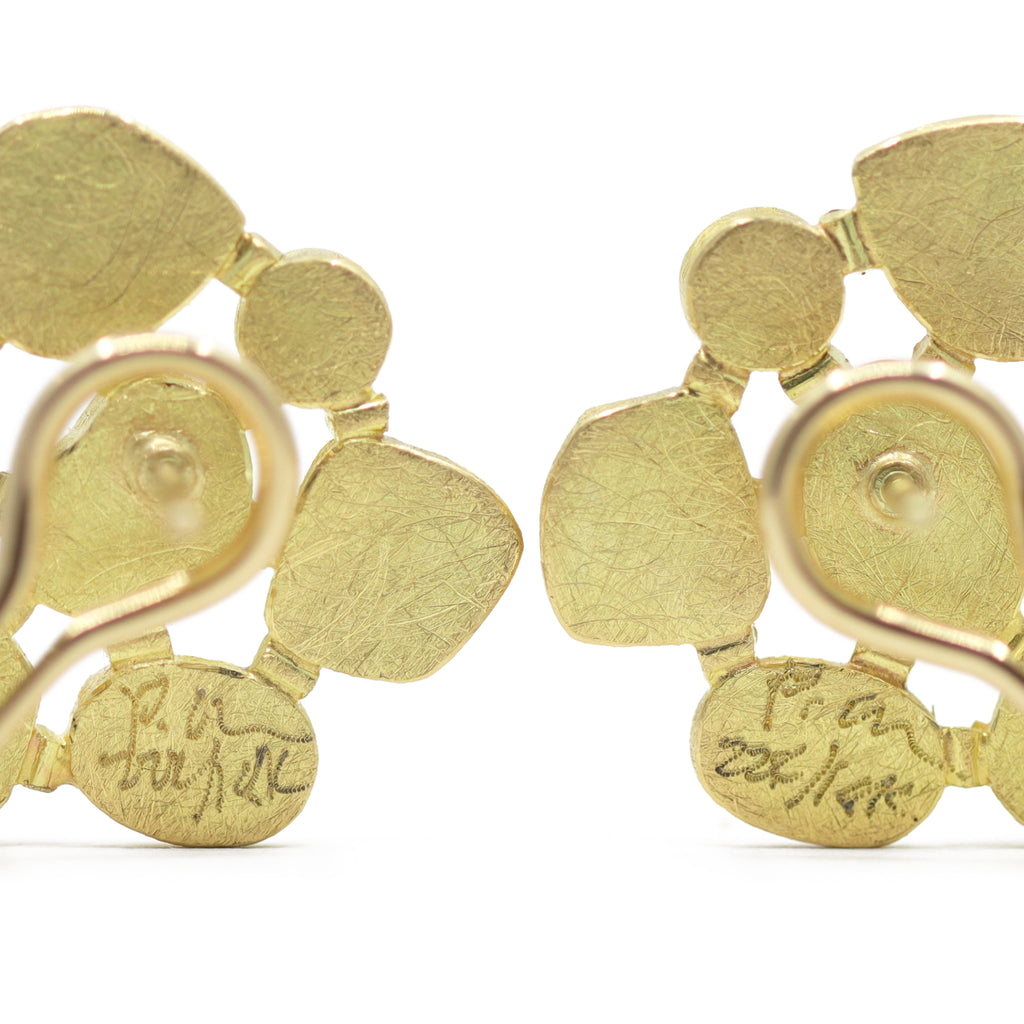 Petra Class Brilliant, Rose, Rough Diamond Mosaic Gold Stud Earrings