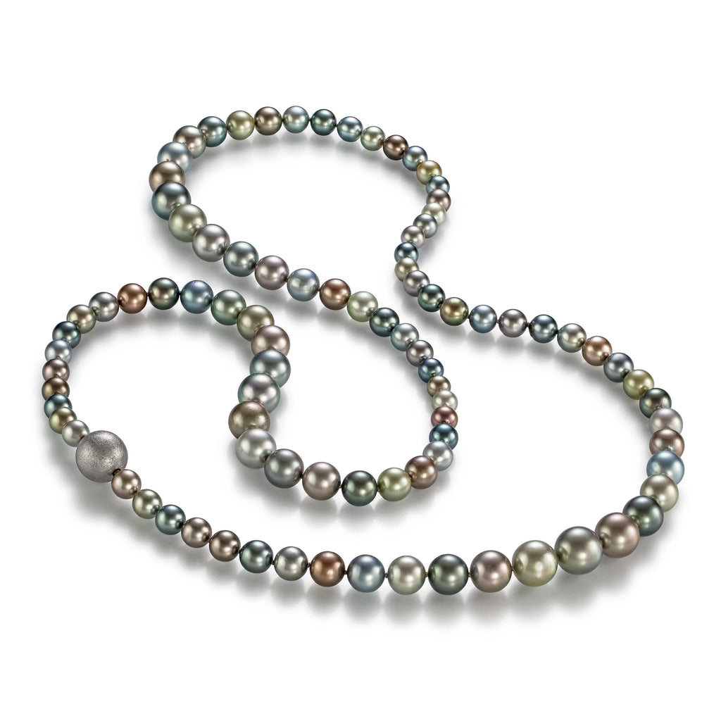 Atelier Zobel Multicolored Tahitian Pearl Double Hidden Clasp Necklace Atelier Zobel