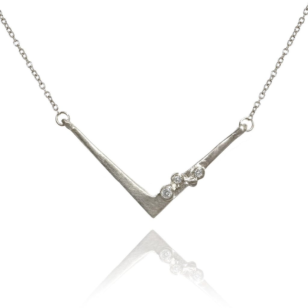 Branch Encrusted Angles Diamond Silver or Gold Necklace (Special Order) Branch Fine Jewelry