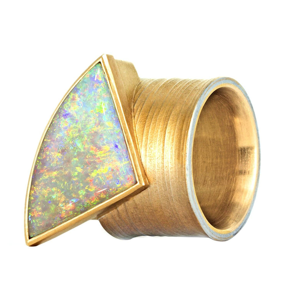 Eva Steinberg Multi-Color Flashfire Opal Cylinder Band Ring Eva Steinberg