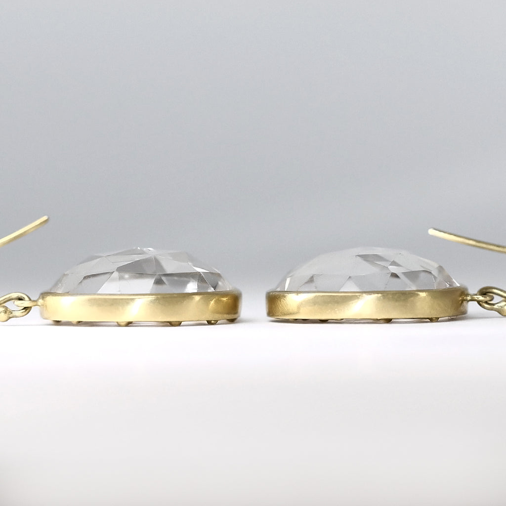 Kothari Diamond Rock Crystal Gold SkyCloud Prism Earrings Kothari