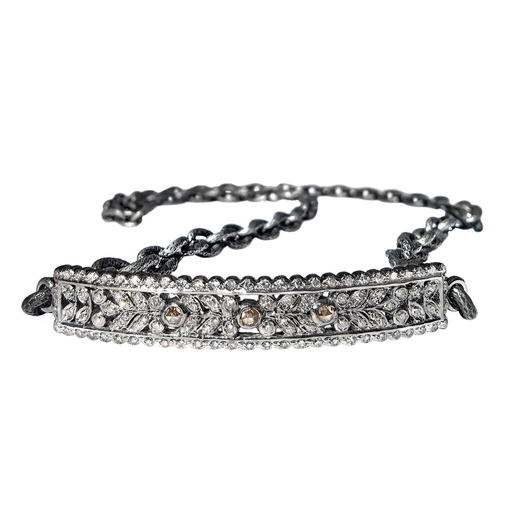 Liza Beth White Cognac Diamond Curved Bar Wrap Bracelet (Special Order) Liza Beth Jewelry