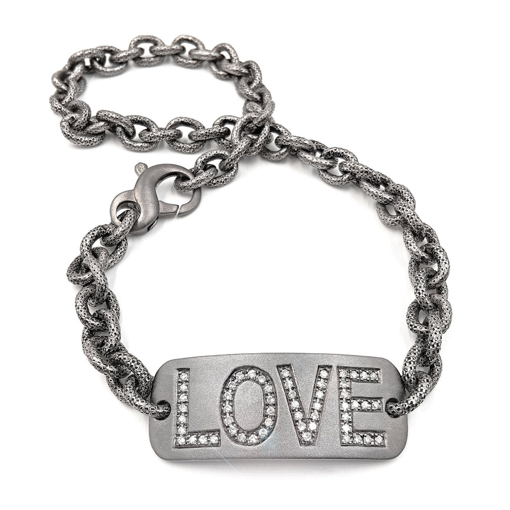Liza Beth White Diamond Personalized LOVE Double Wrap Bracelet (Special Order) Liza Beth Jewelry