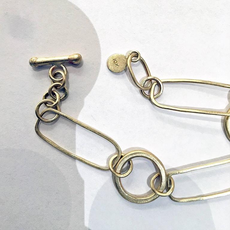 Lisa Ziff White Diamond Circle Gold Handmade Multi Link Bracelet (Special Order) Lisa Ziff