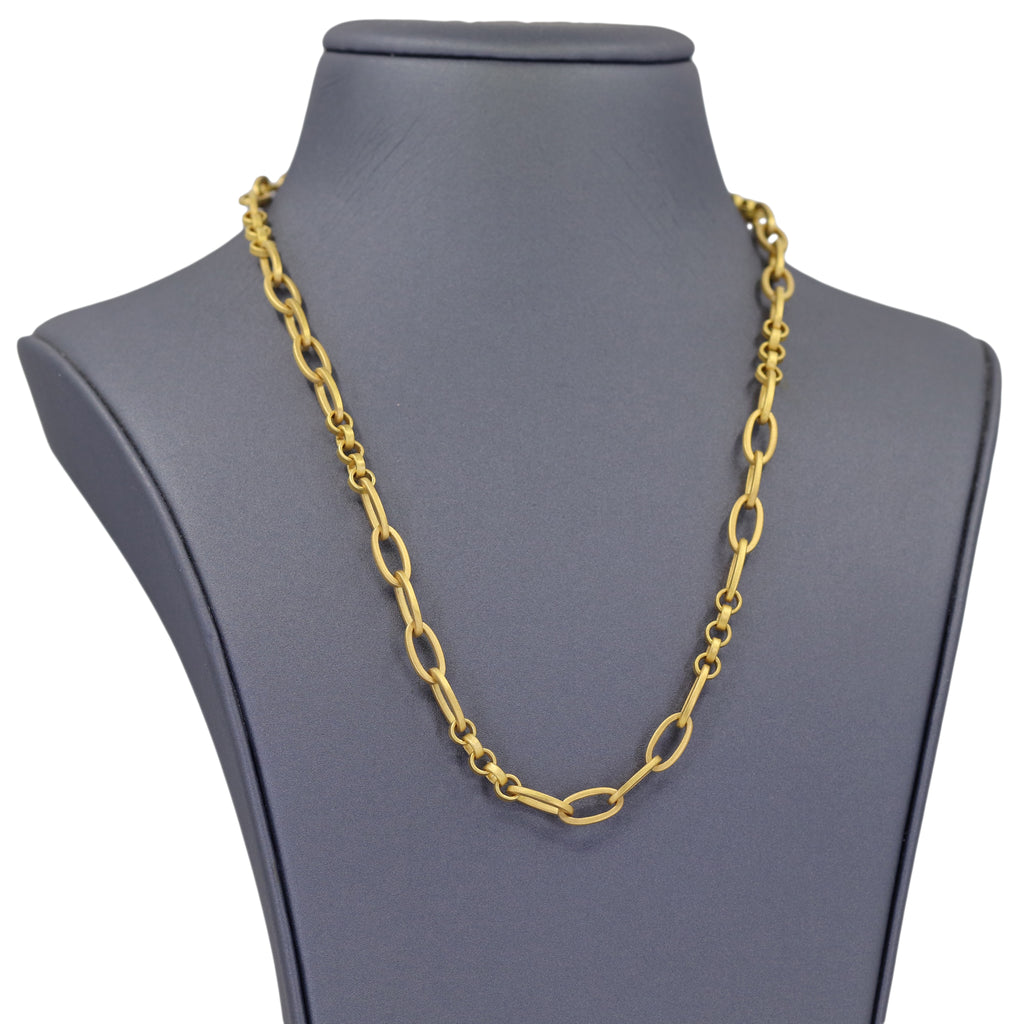 Denise Betesh 22k Gold Link Flush-Set Diamond Chain Necklace Denise Betesh