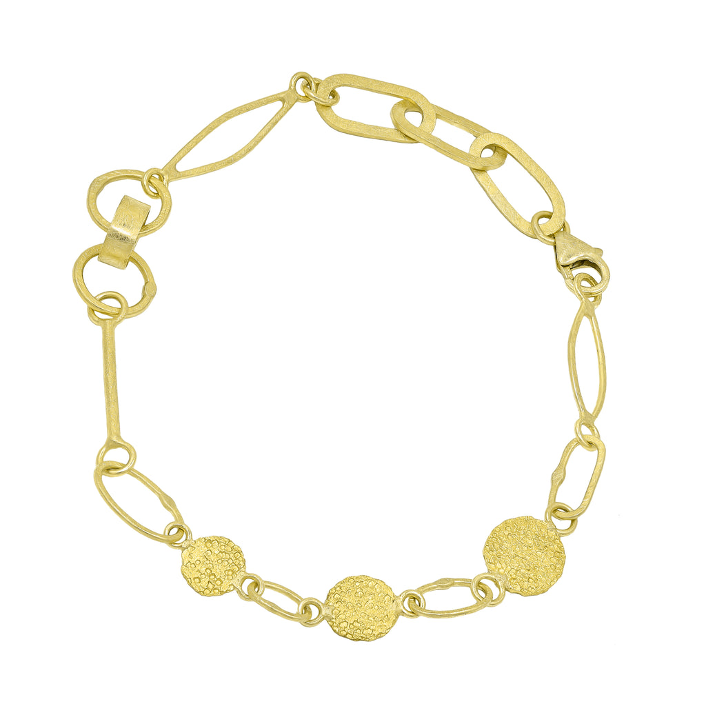 Petra Class High Karat Gold Mixed Chain Link Elements Bracelet