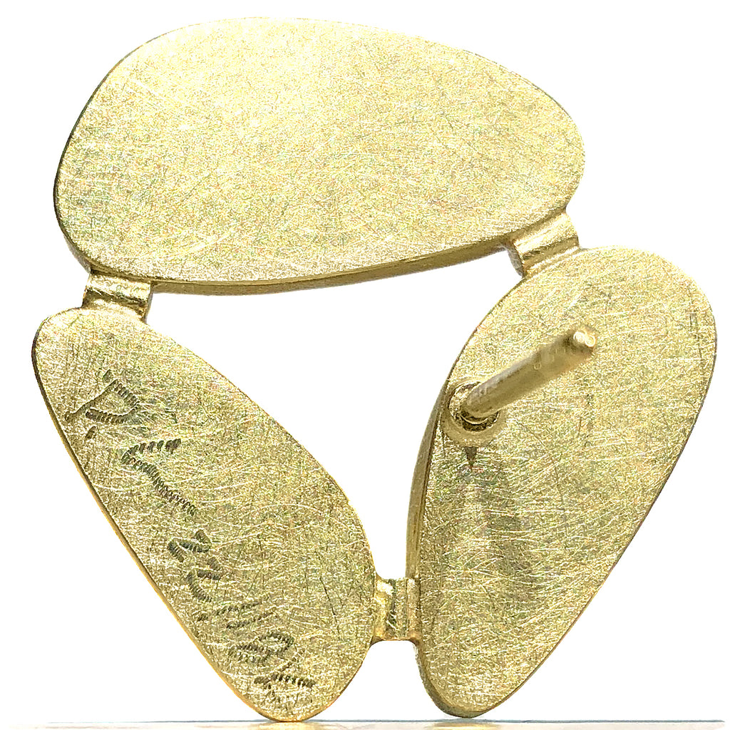 Petra Class Australian Opal Triple Stone Gold Stud Earrings Petra Class