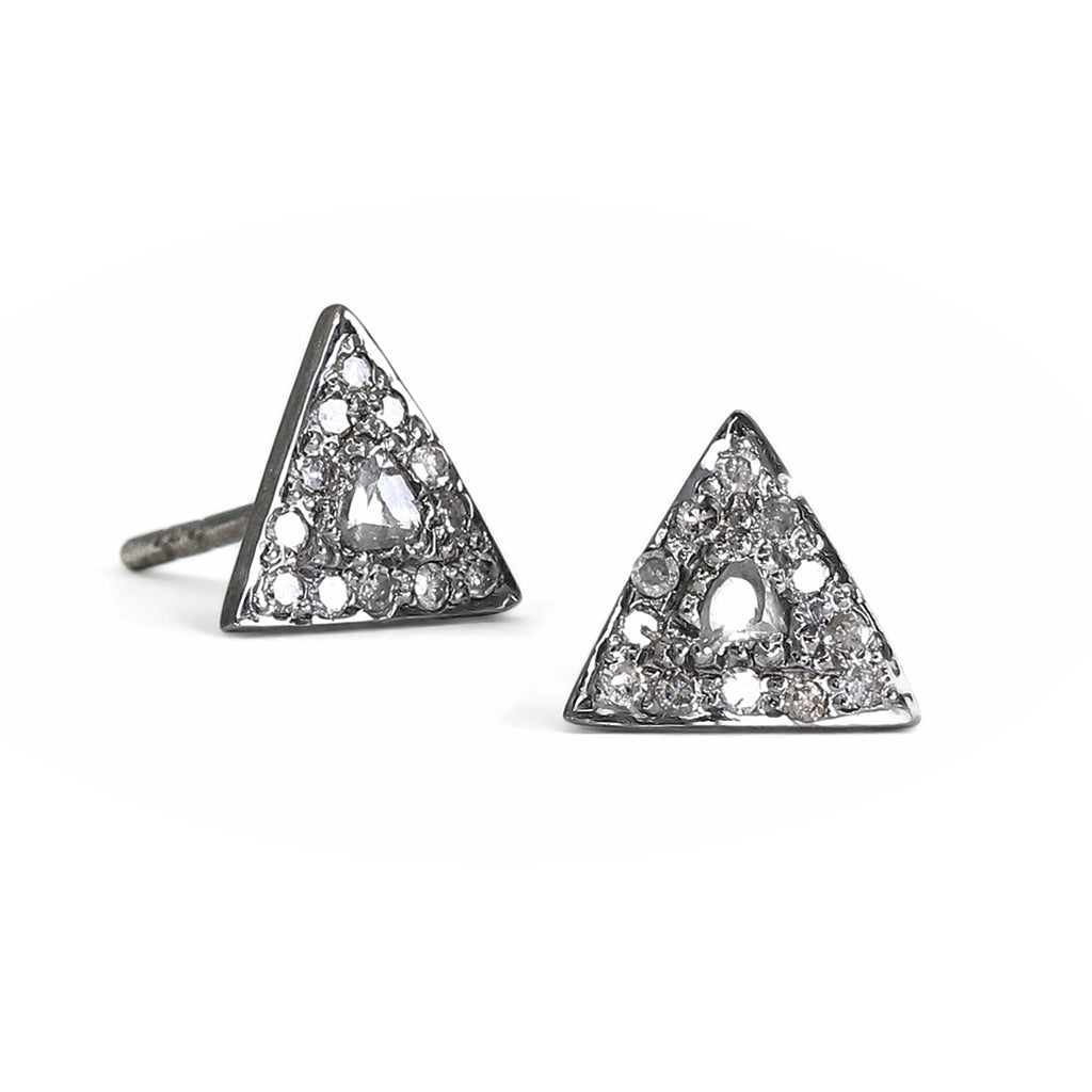 Robindira Unsworth Pave Diamond Triangle Stud Earrings (Special Order) Szor Collections