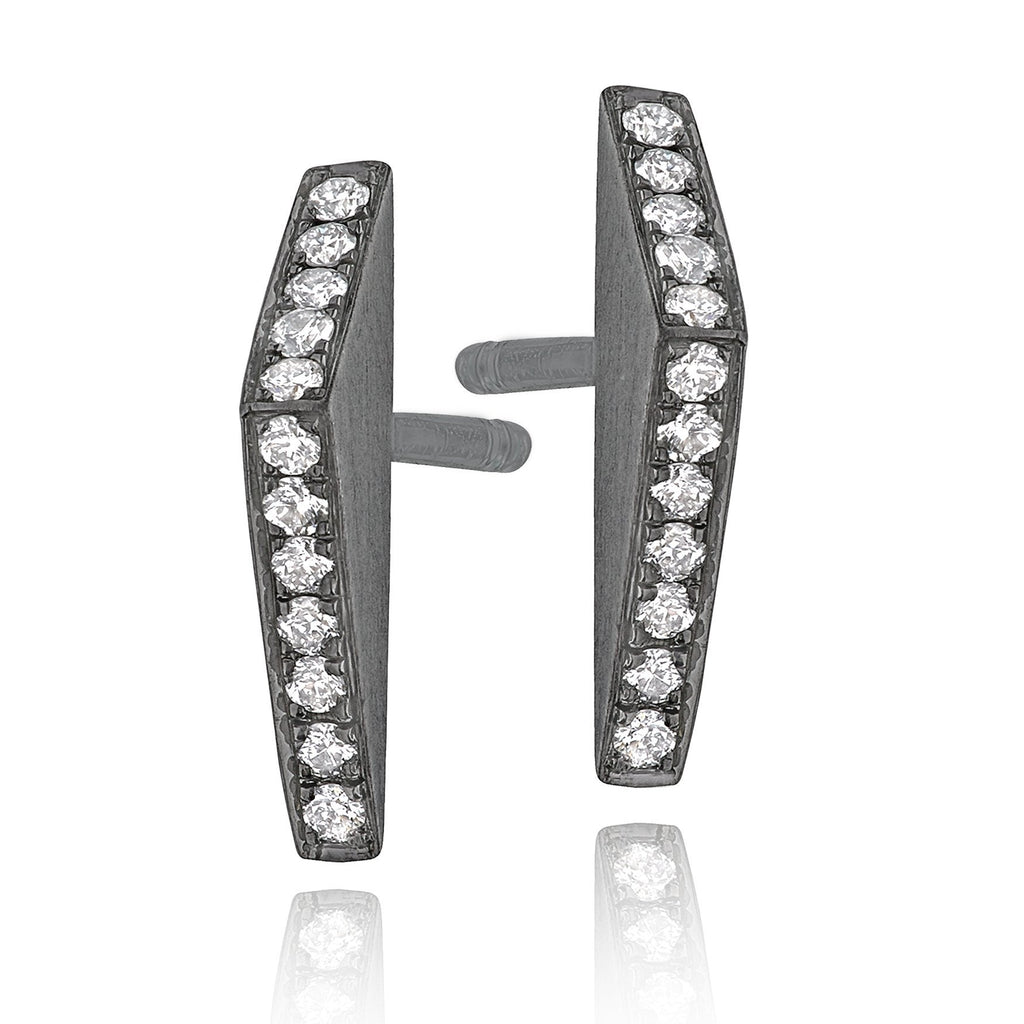 Wille Jewellery Silver Black Rhodium Diamond Nordic Stud Earrings (Special Order) Wille Jewellery