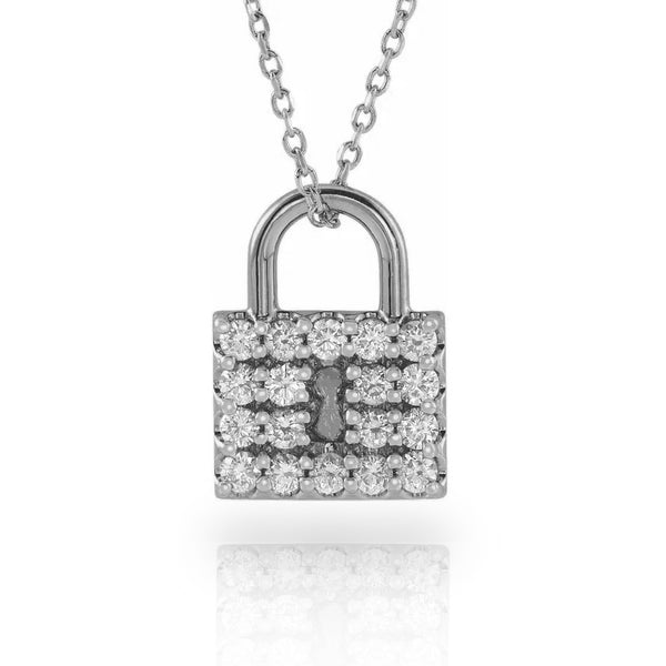 Lock It Padlock Pendant, White Gold and Pavé Diamond - Jewelry - Categories