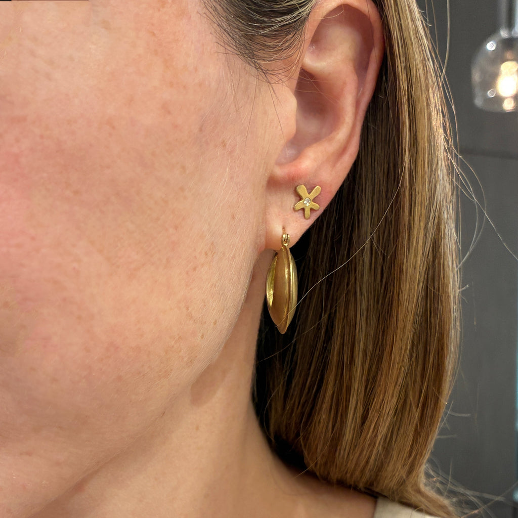 Lisa Ziff Seam Gold Hoop Earrings