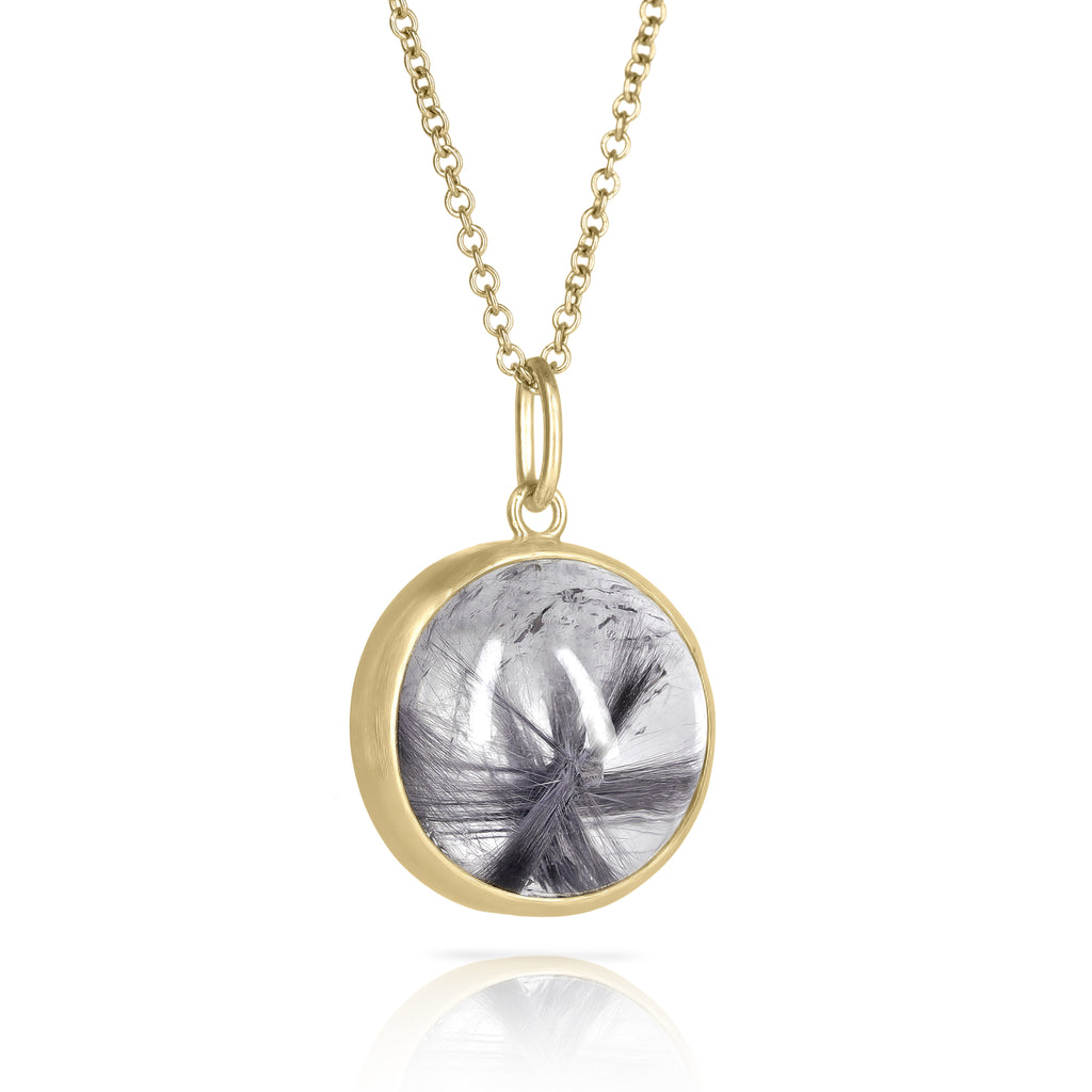 Monica Marcella One of a Kind Star Formation Brookite-in-Quartz Gold Necklace