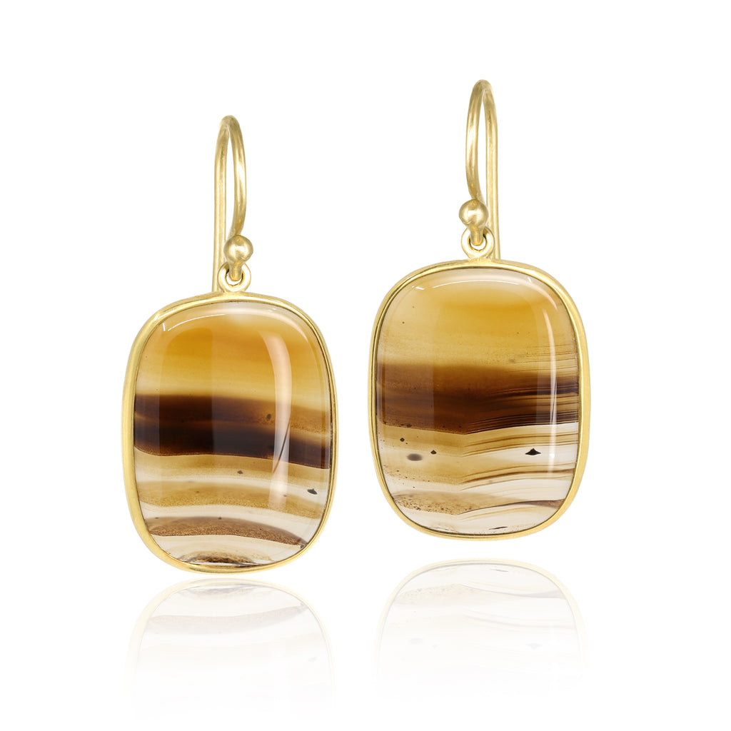 Kothari Montana Agate Gold Drop Earrings