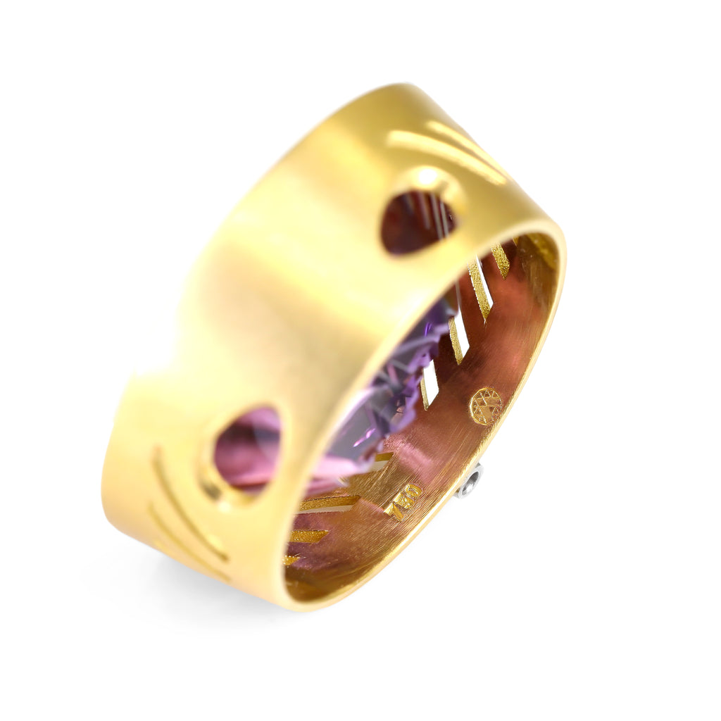 Atelier Munsteiner 18.70 Carat Amethyst Diamond Gold Platinum Pendant Necklace