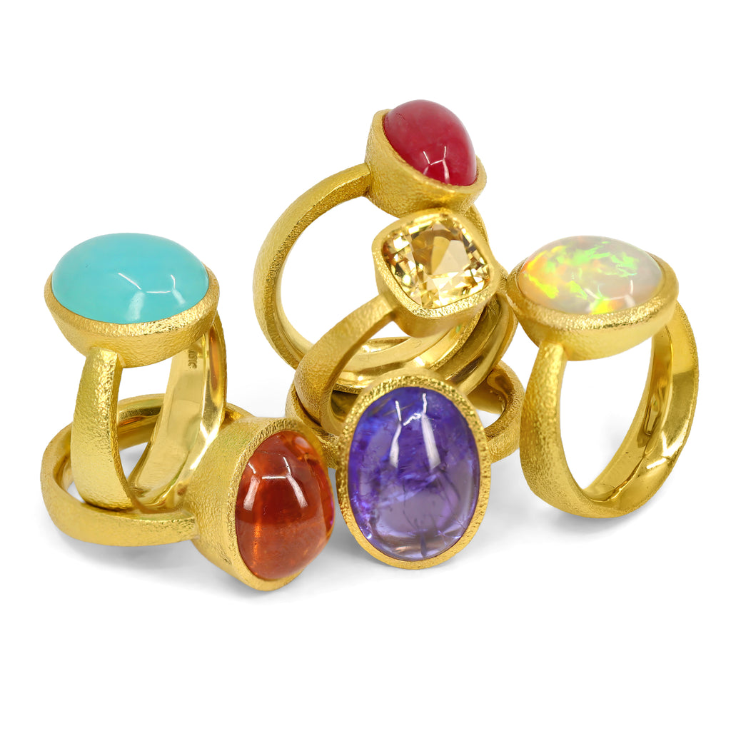 Devta Doolan One of a Kind Fine Mexican Crystal Opal Gold Ring