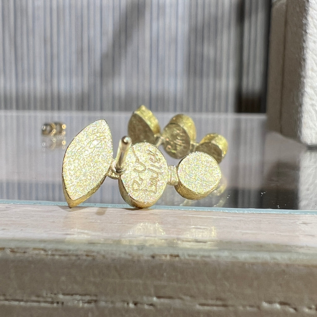 Petra Class Faceted Mexican Fire Opal Gold Climber Earrings
