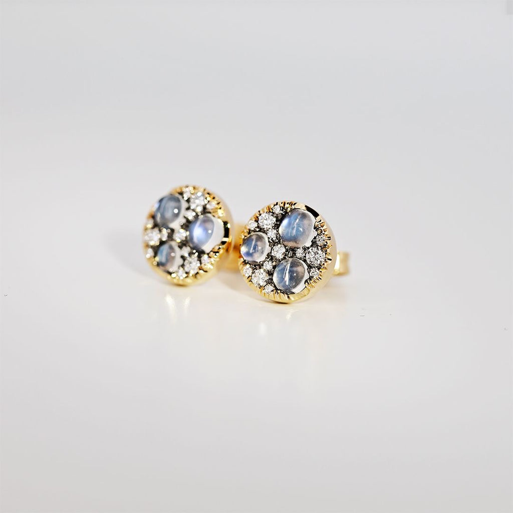 Joke Quick Moonstone White Diamond Starstruck Stud Earrings