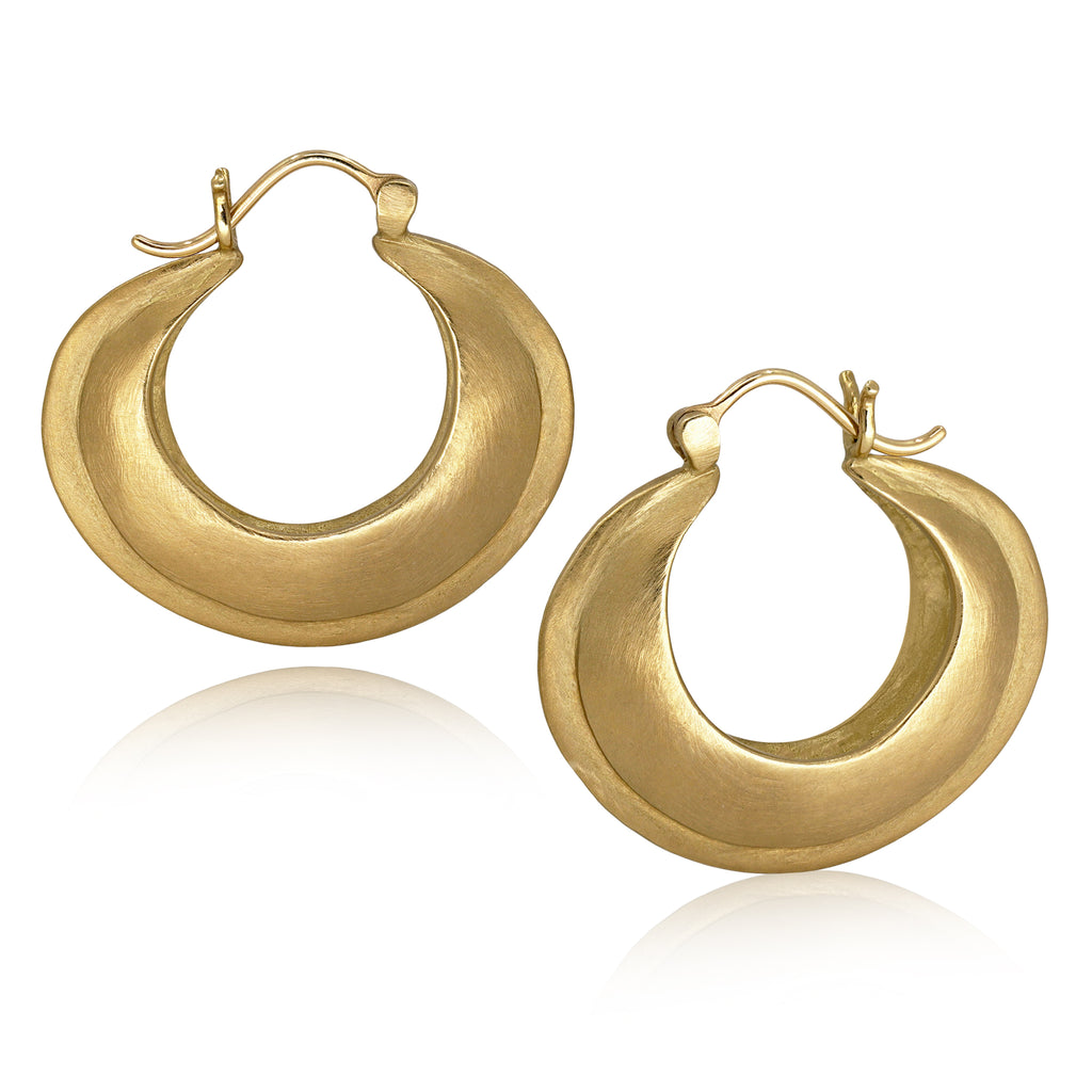 Lisa Ziff Seam Gold Hoop Earrings