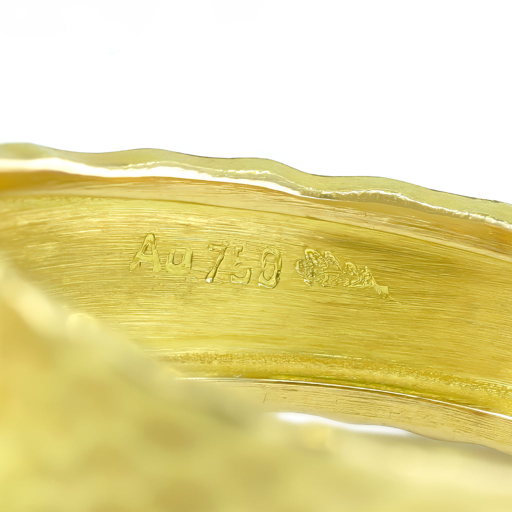 Barbara Heinrich Multicolored Sapphire Gold Carved Glacier Ring