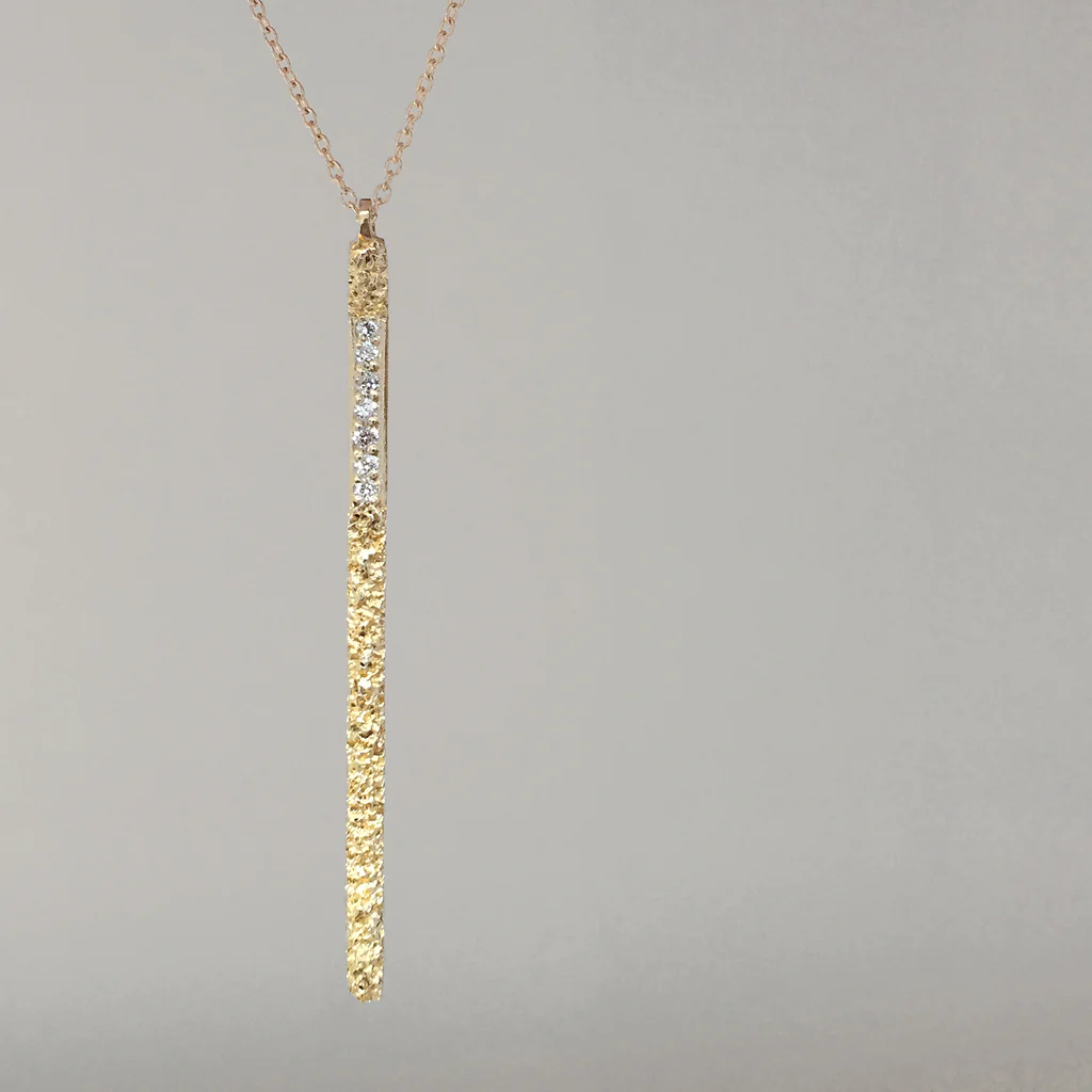 Branch Diamond Lava Stick Gold Necklace