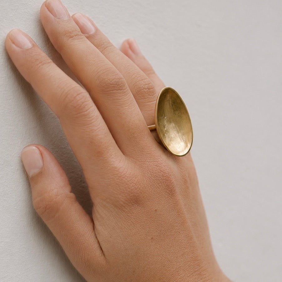 Lisa Ziff Gold Almond Ring