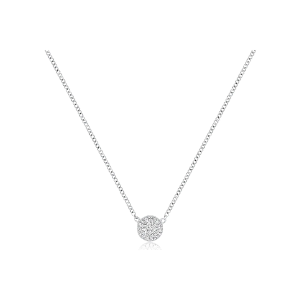 Diamond Mini Disc Gold Necklace