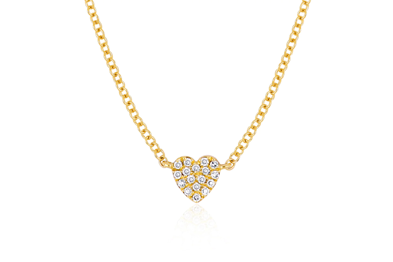Diamond Mini Heart Gold Necklace