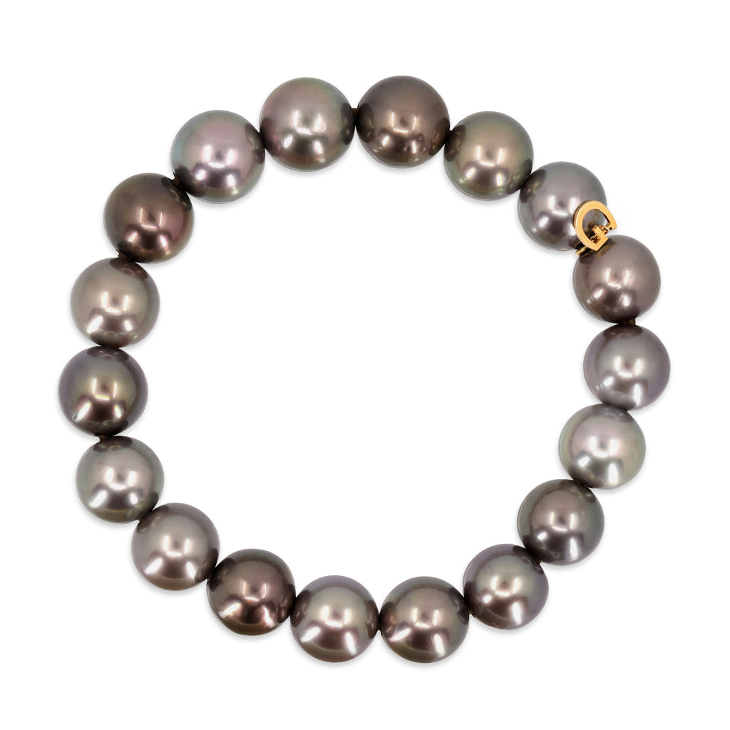 Gellner Brown Tahitian Cultured Pearl Stretch Bracelet