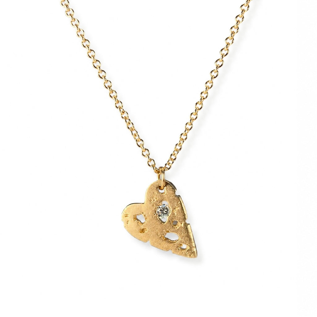 Branch Diamond Gold Mini Shadow Heart Necklace
