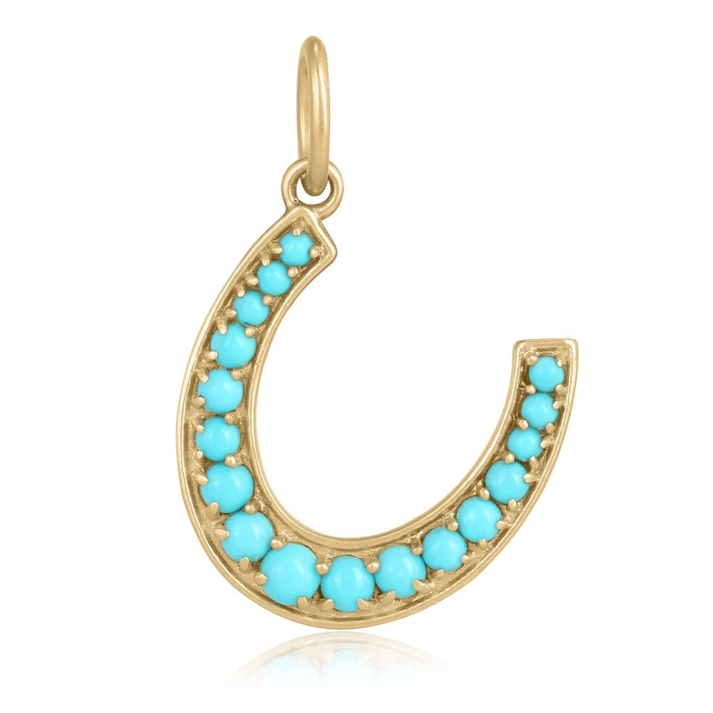 Liza Beth Turquoise Gold Horseshoe Charm
