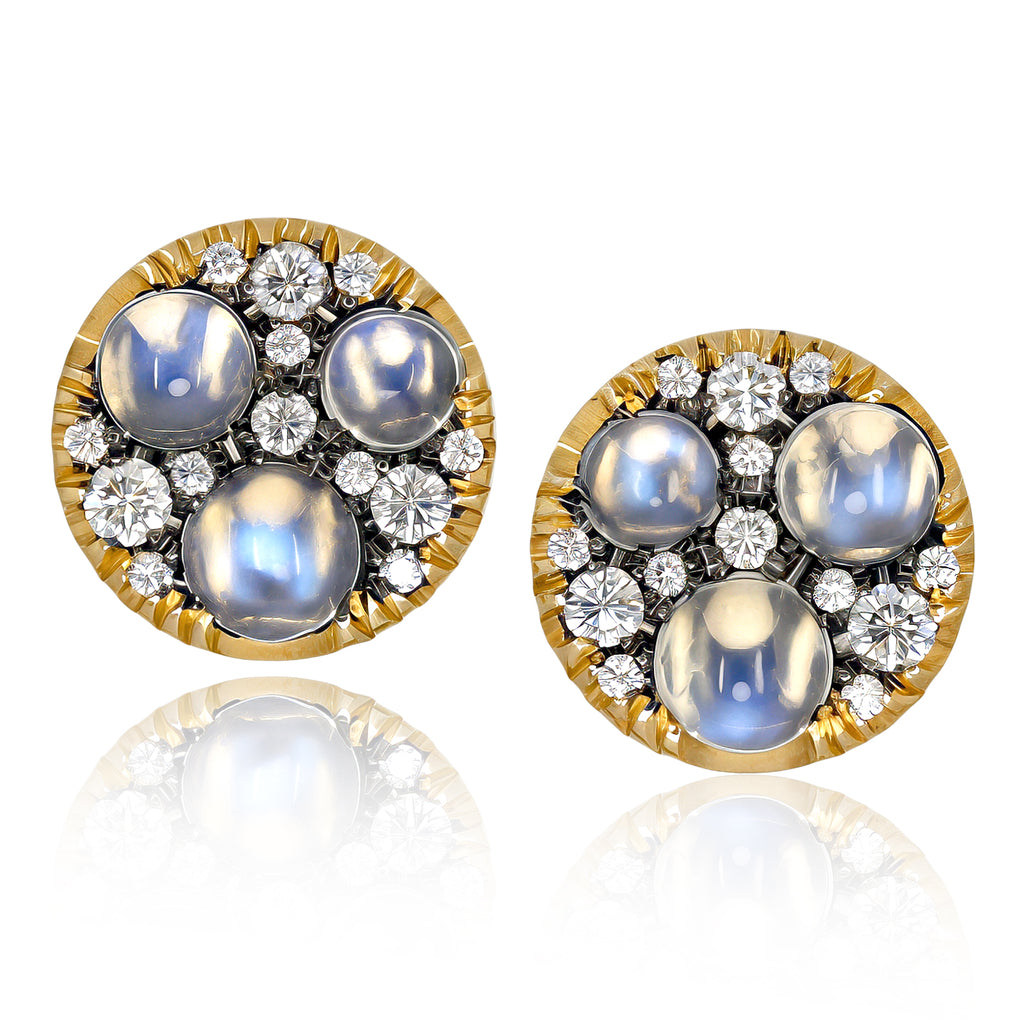 Joke Quick Moonstone White Diamond Starstruck Stud Earrings
