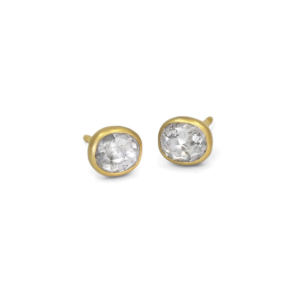 Lola Brooks Icy Cushion Diamond Gold Stud Earrings