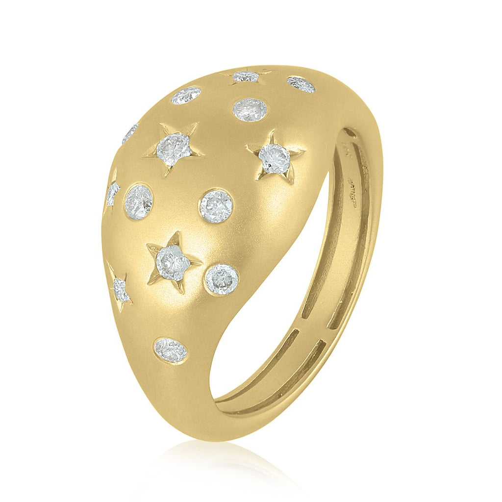 Liza Beth Diamond Celestial Star Gold Dome Ring