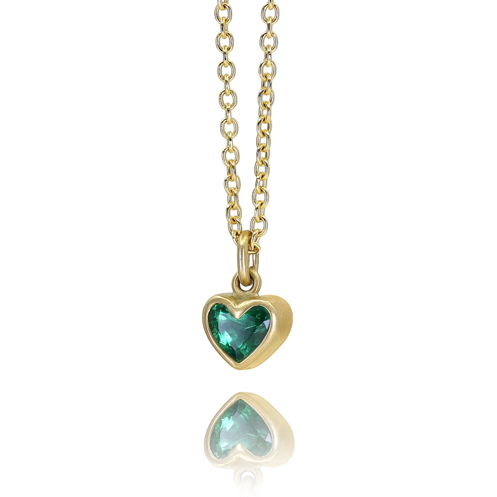 Lola Brooks Faceted Emerald Sweetheart Necklace