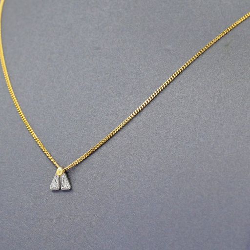 Pedro Boregaard Diamond Platinum Yellow Gold Tiny Fly Necklace