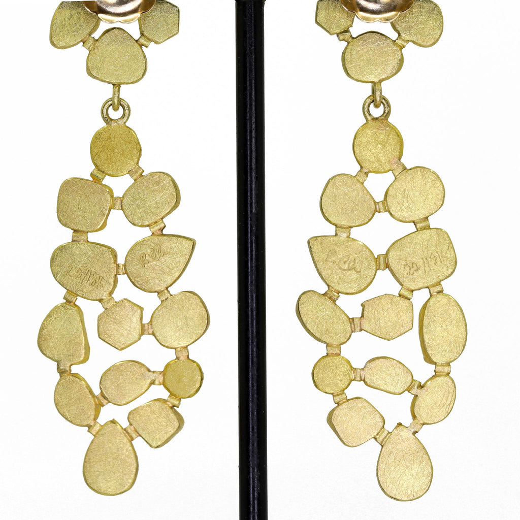 Petra Class One of a Kind 18.10 Carat Diamond Gold Mosiac Drop Earrings