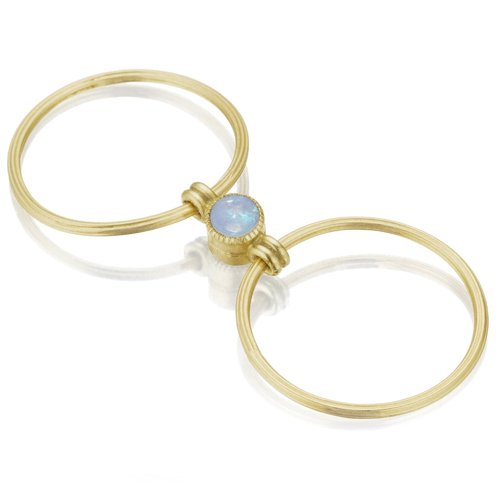 Anthony Lent Opal and Diamond Delicate Flip Ring Anthony Lent
