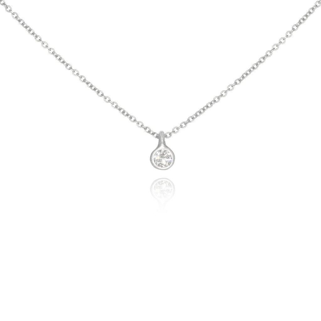 Branch White Diamond Matte Silver Necklace Branch Fine Jewelry