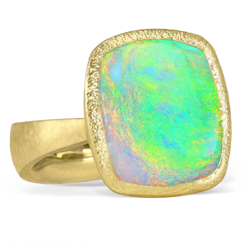Devta Doolan Lightning Ridge Crystal Opal One of a Kind Gold Ring Devta Doolan