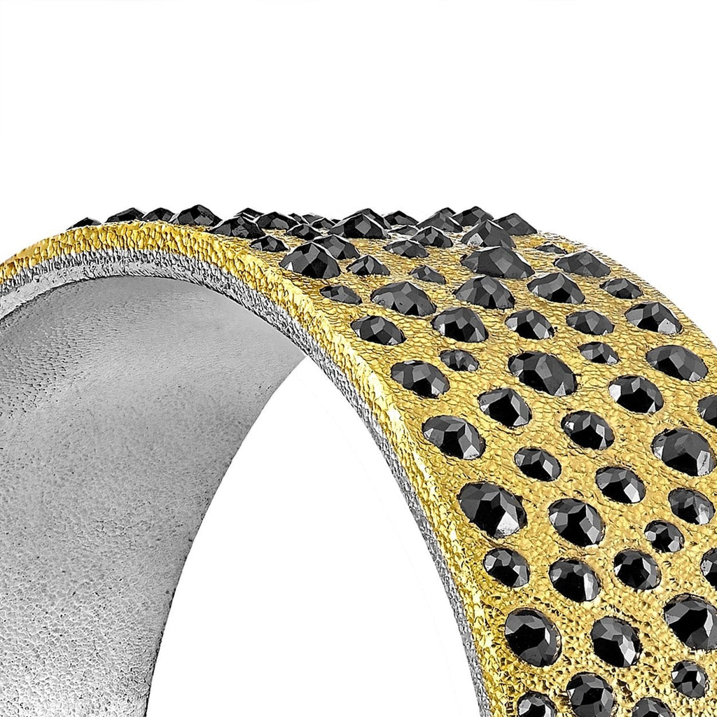 Devta Doolan 10.31 Carat Black Diamond Gold Platinum One of a Kind Cuff Bracelet Devta Doolan