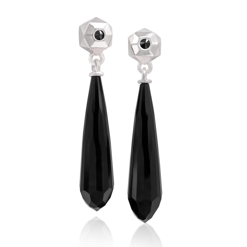 Kay White & Black Diamond Reversible Hoop Earrings 1/3 ct tw Round-cut 10K  White Gold | CoolSprings Galleria