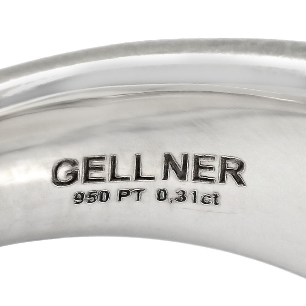 Gellner Exceptional Silver South Sea Pearl Diamond Platinum Ring Gellner