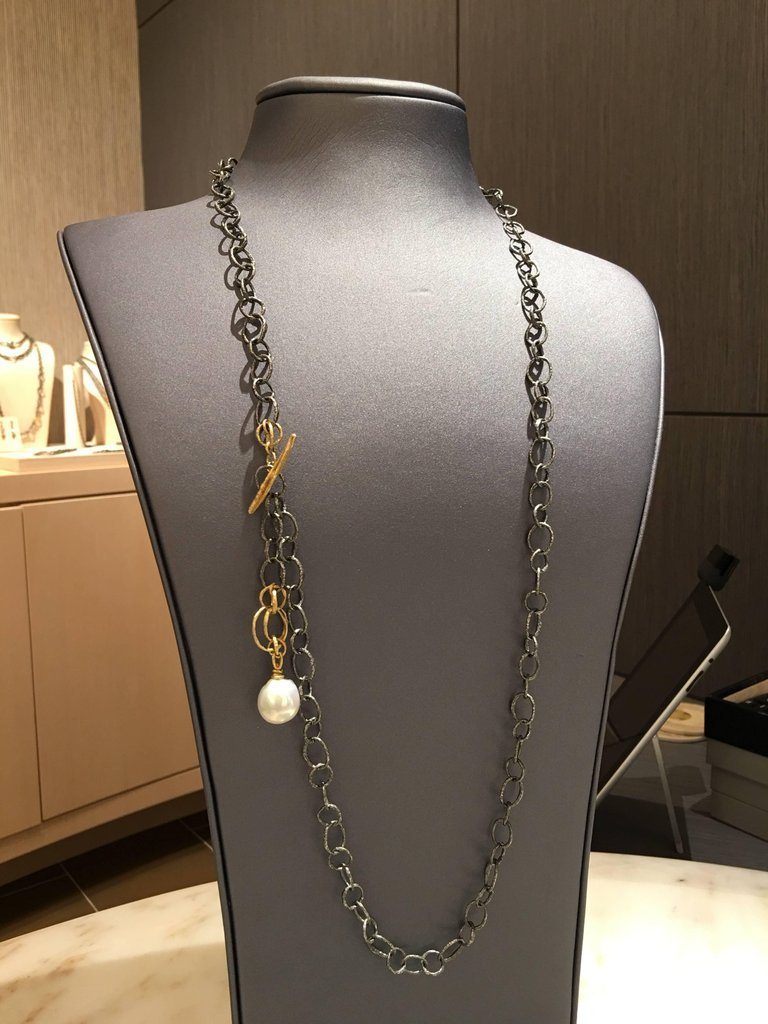 John Iversen South Sea Pearl Double Twig Chain Necklace and Lariat John Iversen