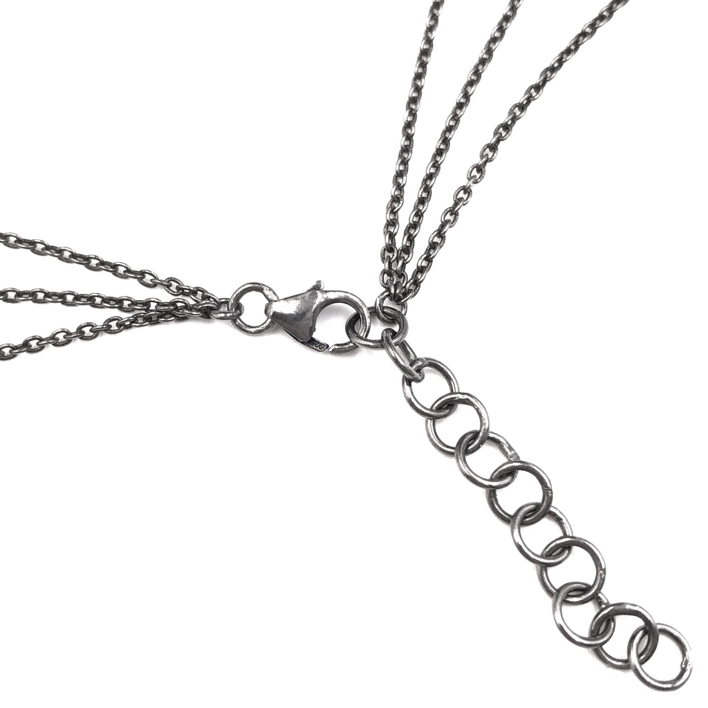 Just Jules Art Deco Platinum Gold Diamond Long Triple Chain Necklace Just Jules