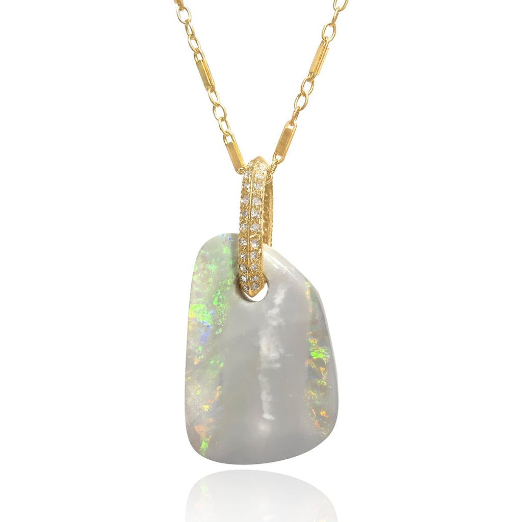 Just Jules Opal Diamond Gold Detachable Pendant Necklace Just Jules