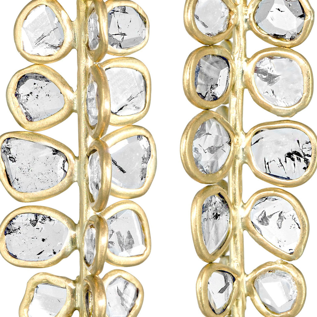 Kothari Polki Diamond Gold Handmade Drop Earrings Kothari