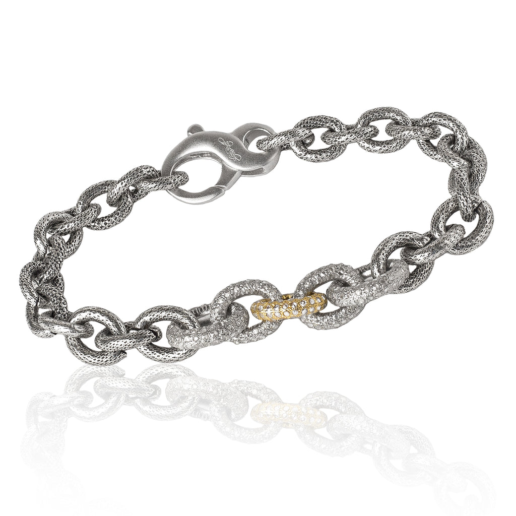 Liza Beth Five Diamond Link Gold Silver Steel Bracelet (Special Order) Liza Beth Jewelry
