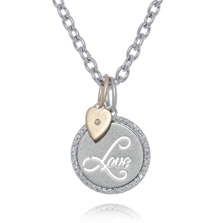 Liza Beth Love Medallion + Golden Heart Diamond Necklace Liza Beth Jewelry